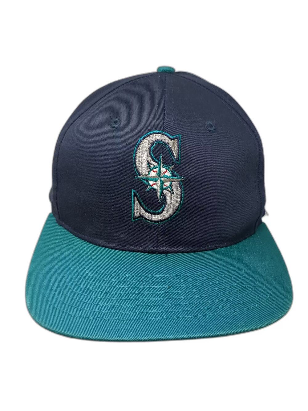 Seattle Mariners MLB BD&A Snapback Hat Blue Microsoft Logo One Size Green Under
